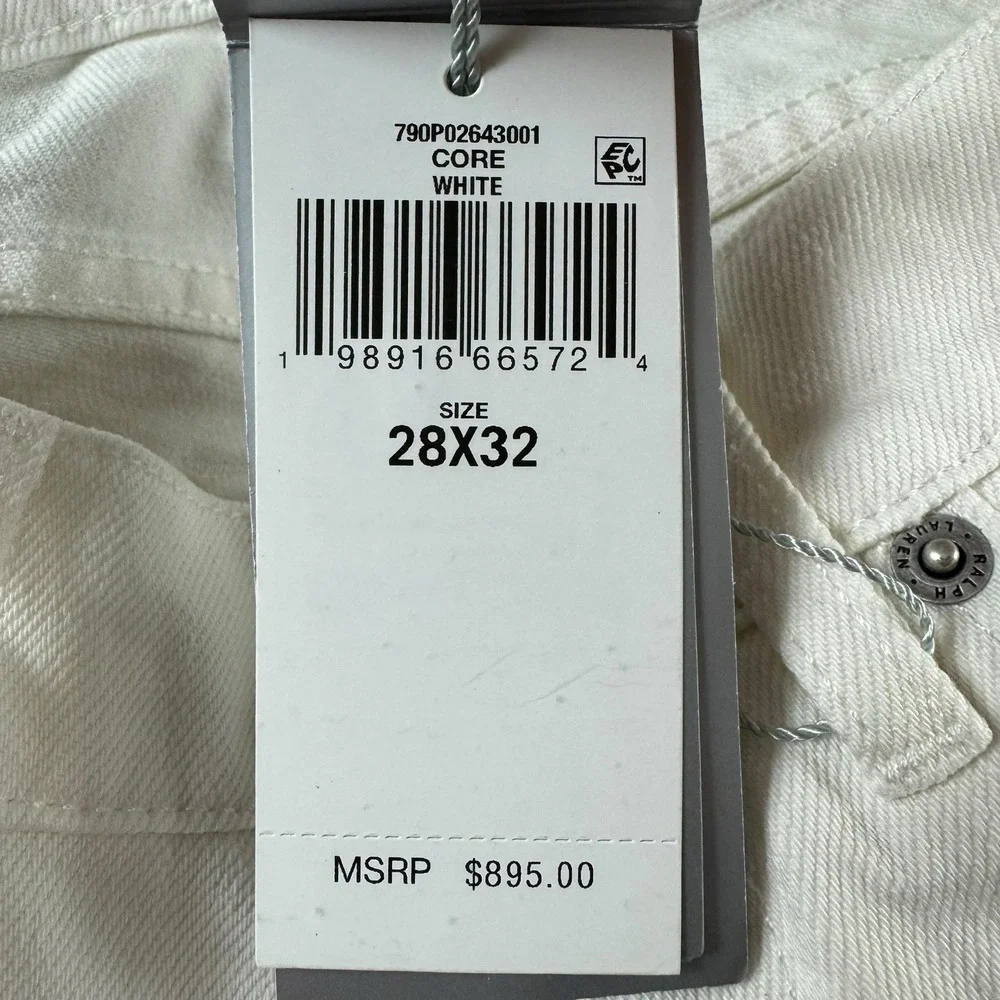 NWT Ralph Lauren Purple Label Men's Core Slim Fit Jeans 28x32 White‎ Italy $895